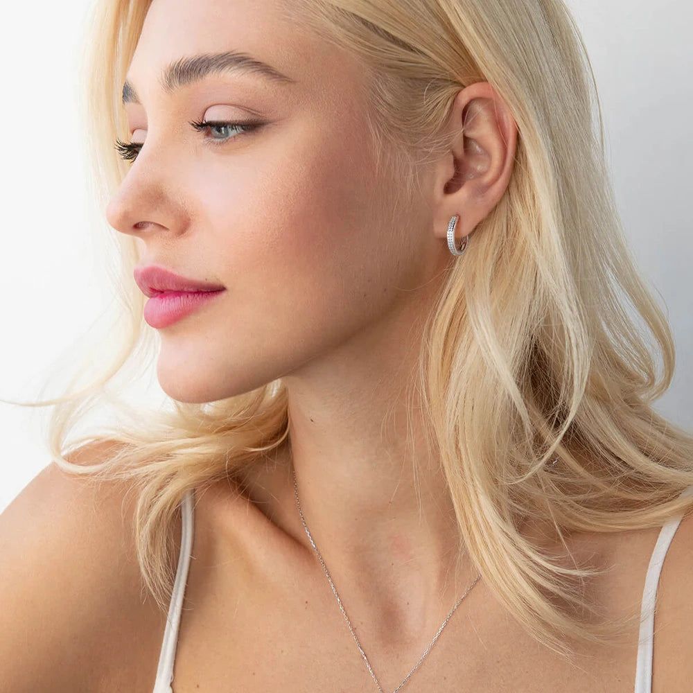 18K Gold-Plated Moissanite Hoop Earrings
