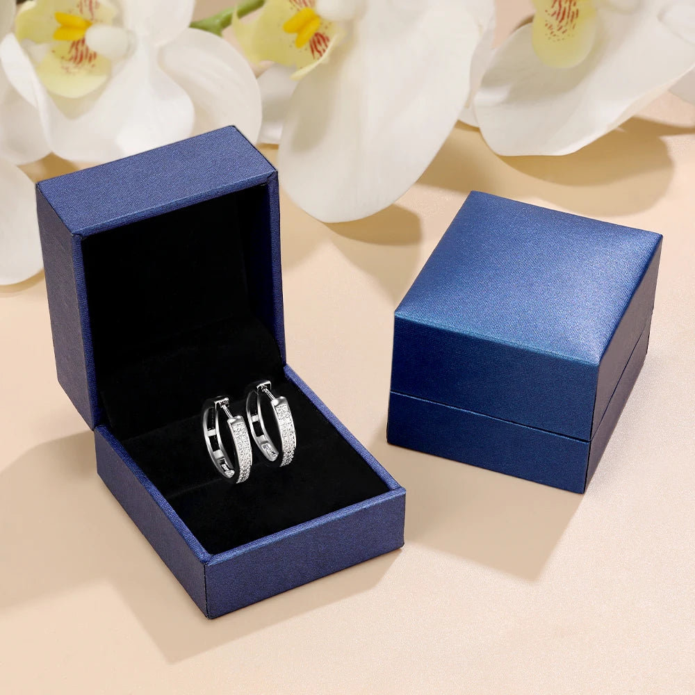 18K Gold-Plated Moissanite Hoop Earrings