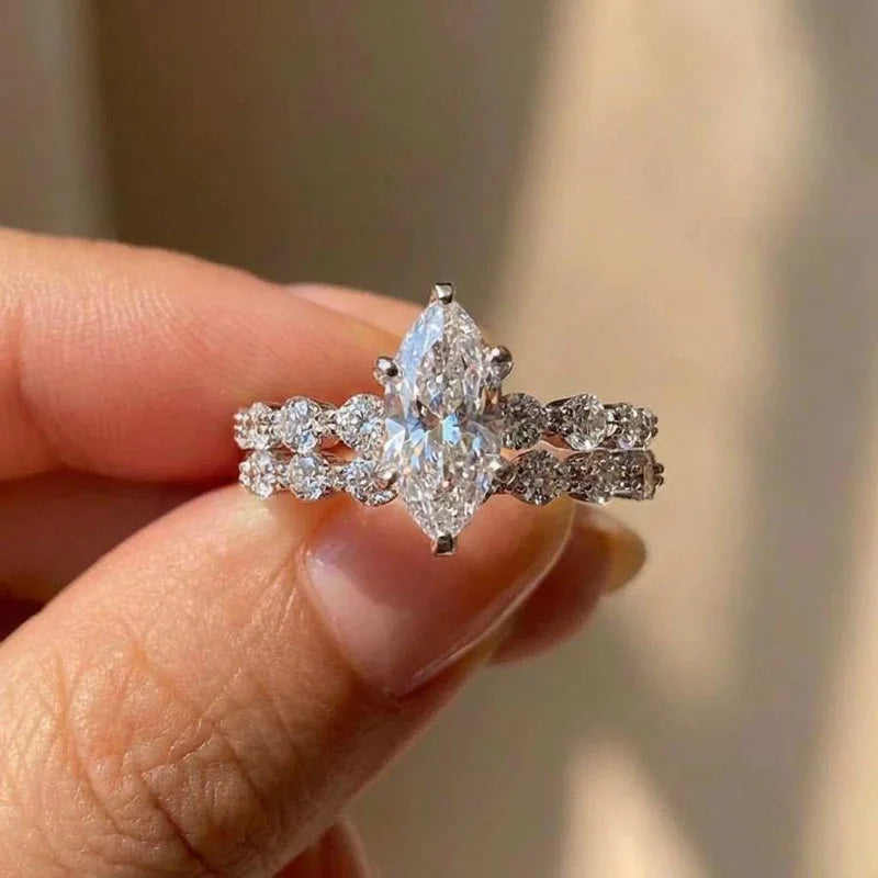 Marquise 925 Sterling Silver Cubic Zirconia Ring