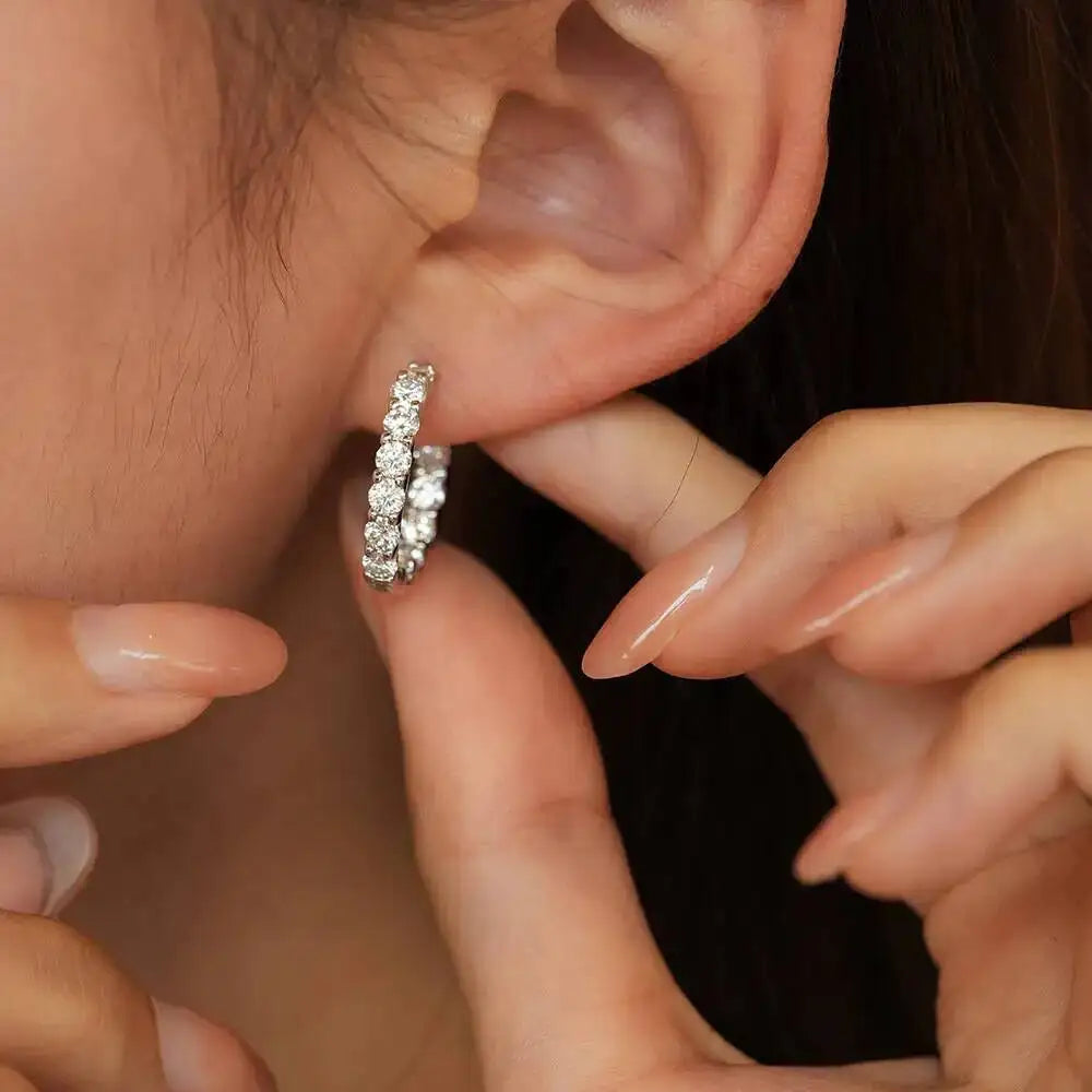Sterling Silver Moissanite Stud Earrings