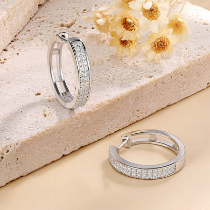 18K Gold-Plated Moissanite Hoop Earrings