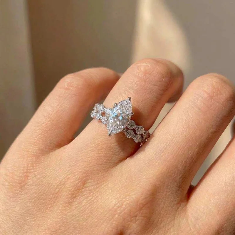 Marquise 925 Sterling Silver Cubic Zirconia Ring