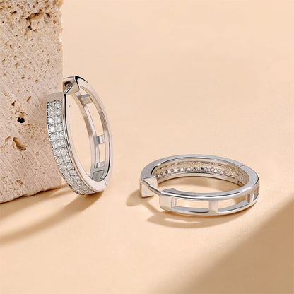 18K Gold-Plated Moissanite Hoop Earrings