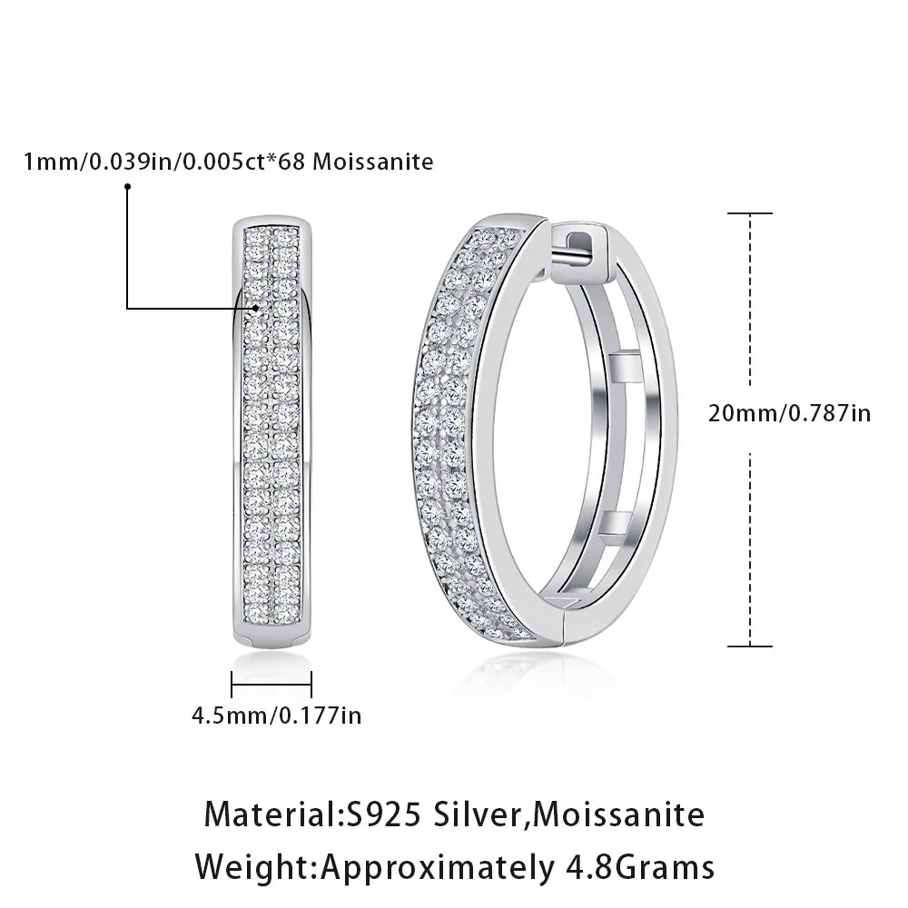 18K Gold-Plated Moissanite Hoop Earrings