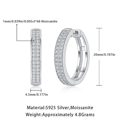 18K Gold-Plated Moissanite Hoop Earrings